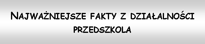 Pole tekstowe: Najważniejsze fakty z działalności przedszkola